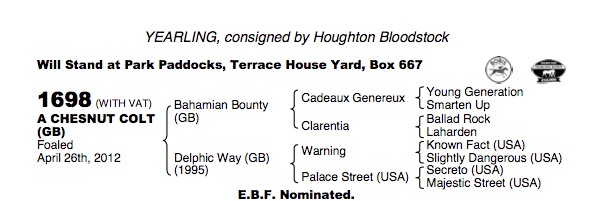 LOT 1698 - Bahamian Bounty (GB) / Delphic Way (GB) Ch.C.